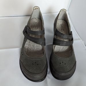 Jambu Wedge Mary Jane Grey shoes